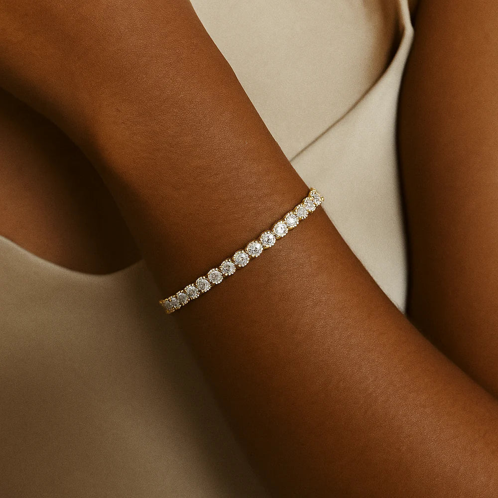 Moissanite Tennis – Pulsera en oro