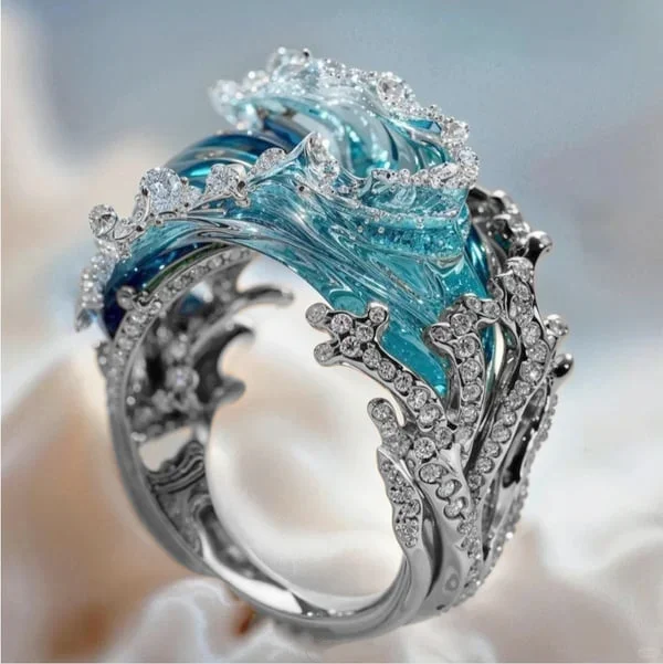 Oceans – anillo elegante con detalle de brillo