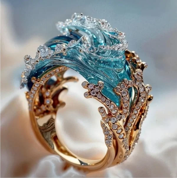 Oceans – anillo elegante con detalle de brillo
